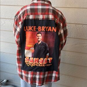 Luke Bryan Upcycled Flannel Shirt Unisex Size XXL Handmade